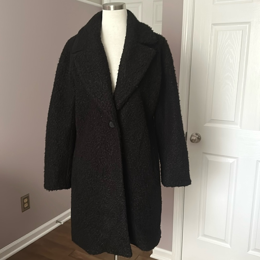 London Fog long faux fur jacket size L